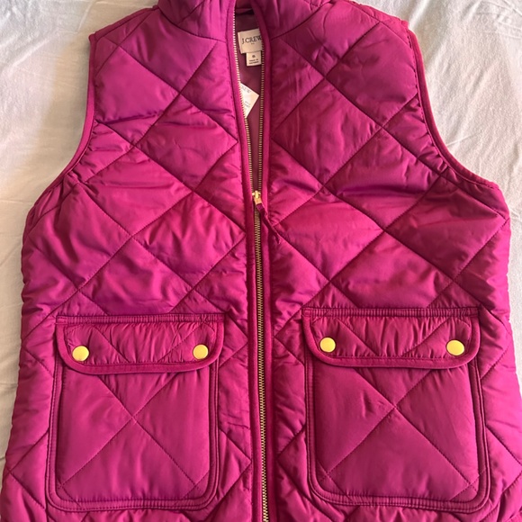 J.Crew quilted vest, magenta/fuschia, NWT, small - Picture 5 of 5